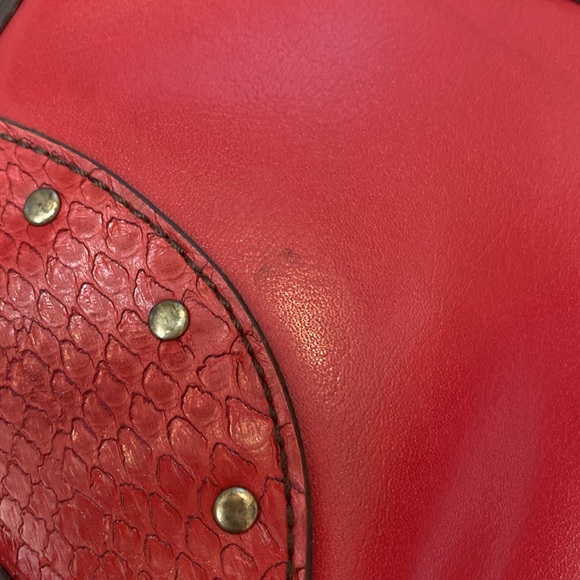 Vintage Y2K Red Vegan Leather Studded O-Ring Shoulder Bag❣️ - Picture 6 of 8